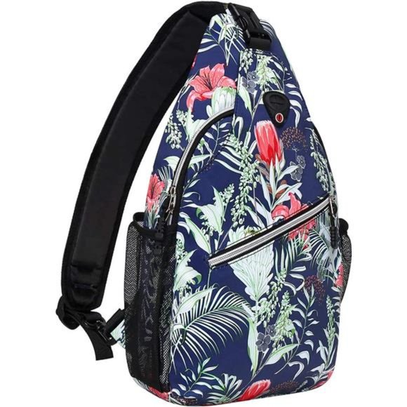 MOSISO Sling Backpack,Travel Hiking Daypack Pattern Rope Crossbody Shoulder Bag Bags